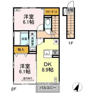 メリーロード B【2階】の間取り