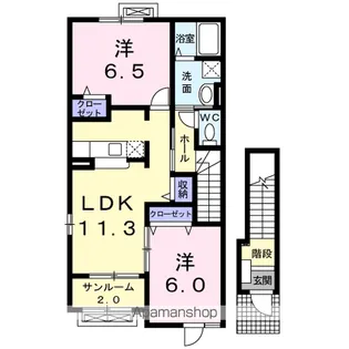 パインリーフ城東【2階】の間取り