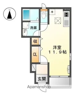ラインストーンヒルズ【102号室】の間取り