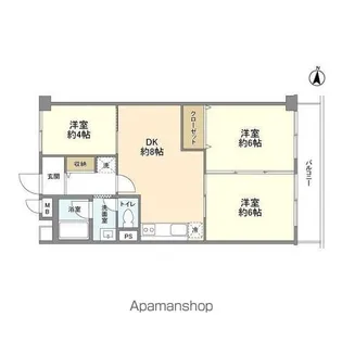 マンションヴィップ西落合【3階】の間取り