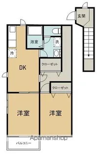 サンライトK・I B【203号室】の間取り