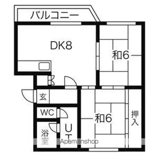 菊水コーポラスB【308号室】の間取り