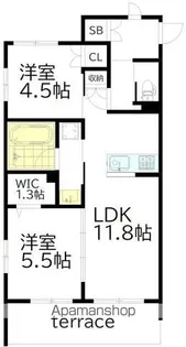 浜田山アパートメント【1階】の間取り
