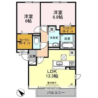 GLANZ KISHIBE【105.号室】の間取り