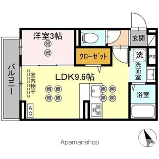 グランドメゾン大内町【303号室】の間取り