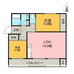 ドムス東長岡A【502号室】の間取り