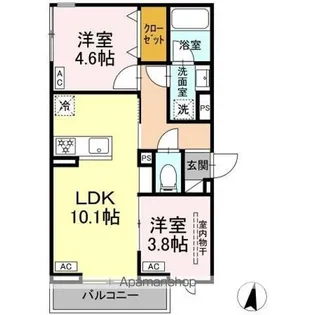 セレスティア中台II【3階】の間取り