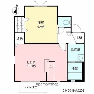 ブランシェM【202号室】の間取り