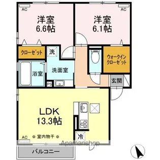 ロイヤルビレッジ E【1階】の間取り
