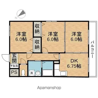 ヴィラ梅ノ井【302号室】の間取り