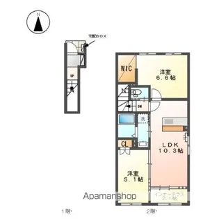仮)弥富市平島町アパート【2階】の間取り