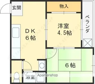 第1松田ハイム【4階】の間取り