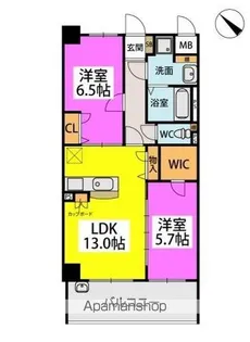 テトラッド【5階】の間取り