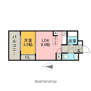 エステートモア天神サクセス【5階】の間取り