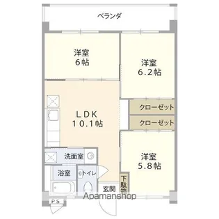ラ・ポール【102号室】の間取り