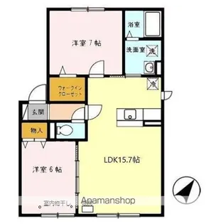 メゾン梅本II【1階】の間取り