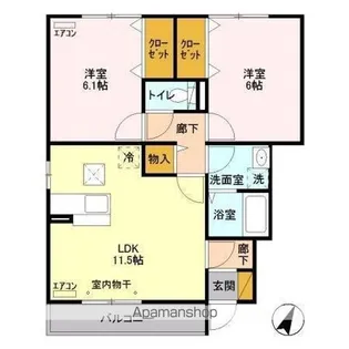 イーズフィールド A【1階】の間取り