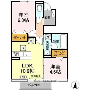 モンシャトー岐南II【1階】の間取り