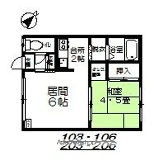 コーポ高砂南A棟【206号室】の間取り