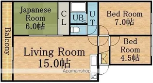 コスモロイヤル東苗穂B棟【416号室】の間取り