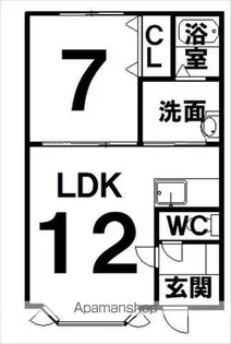 CASA LUNA【102号室】の間取り