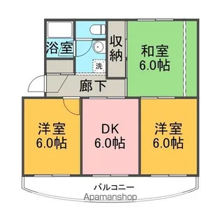 遠藤ハイツB【2E号室】の間取り