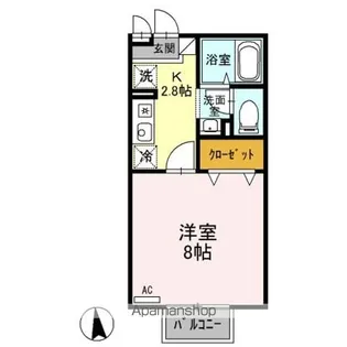 パルフェ三輪 B【2階】の間取り