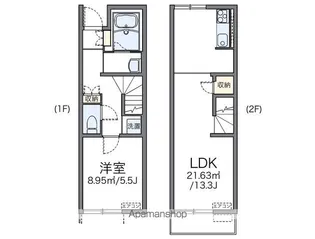 レオネクスト桃の木【110号室】の間取り