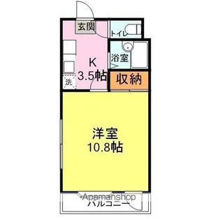 ハイツ大河原【4-B号室】の間取り