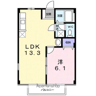 アクティブ三佐B【203号室】の間取り