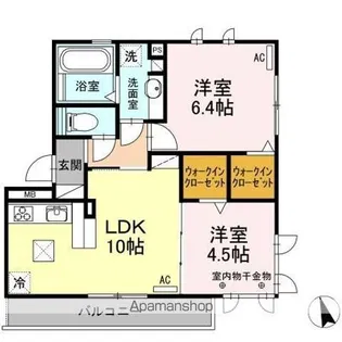 LA.LIBERTA FUJI(ラリベルタフジ)【1階】の間取り