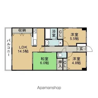 ダイナース御幸弐番館【8階】の間取り