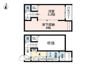 CRASTINE南熊本【2階】の間取り