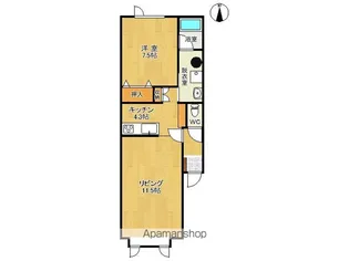 メイプル【2A号室】の間取り