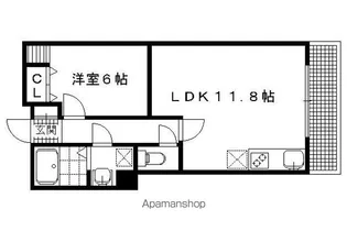 川端マンション【502号室】の間取り