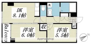 ユニパリス柏駅前【6階】の間取り