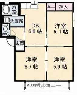 シャーメゾンS B棟【2階】の間取り