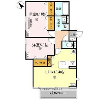 DーROOM吉身【201号室】の間取り