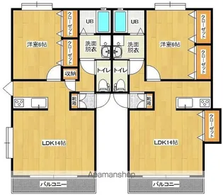 ガーデンヒルズ吉尾【1階】の間取り