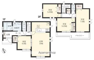 東京都国立市泉3丁目【一戸建】の間取り