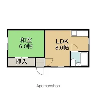 ロイヤルマンション【206号室】の間取り