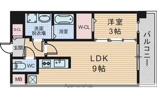 ATTIRANT西三国(アティラン)【1302号室】の間取り