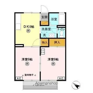 ネオシティ中島 B【2階】の間取り