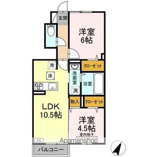 プロヴァンス リュミエール C【1階】の間取り