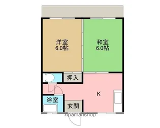 ハイツナカオカ【1-2号室】の間取り