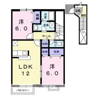 サンヴァリー21B棟【2階】の間取り