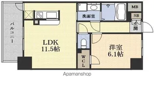 S−RESIDENCE新大阪駅前【9階】の間取り