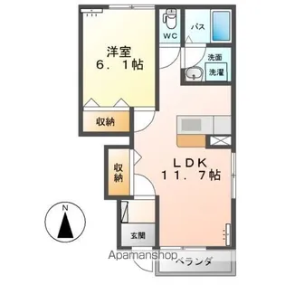 メルヴェーユ黒須Ⅱ【1階】の間取り