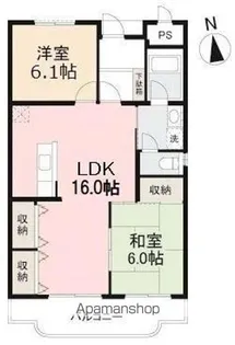 サンヴェール木太 北棟【3階】の間取り