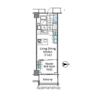 コンフォリア新宿イーストサイドタワー【3階】の間取り